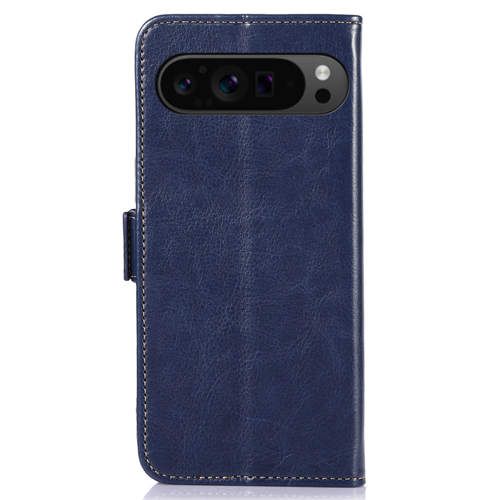 ABEEL For Google Pixel 9 Pro Crazy Horse Texture Wallet Case PU Leather Folio Phone Cover ABEEL For Google Pixel 9 Pro Crazy Horse Texture Wallet Case PU Leather Folio Phone Cover